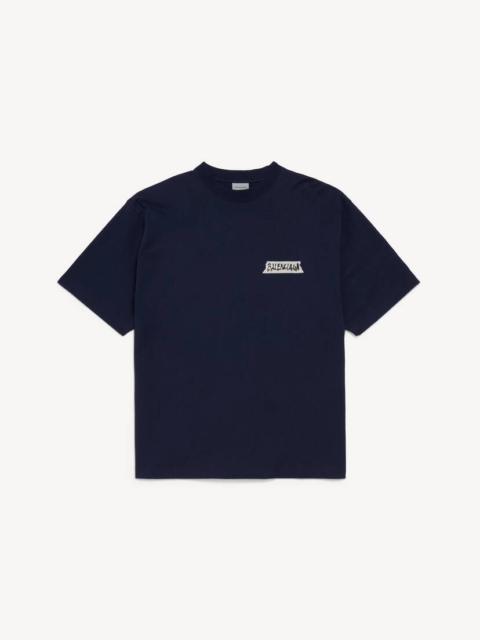 BALENCIAGA Men's Masking Tape Medium Fit T-shirt in Navy