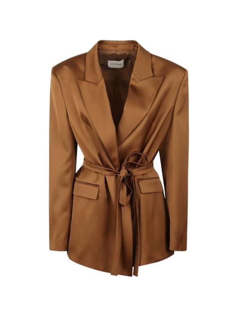 THE ANDAMANE belted satin-finish jacket