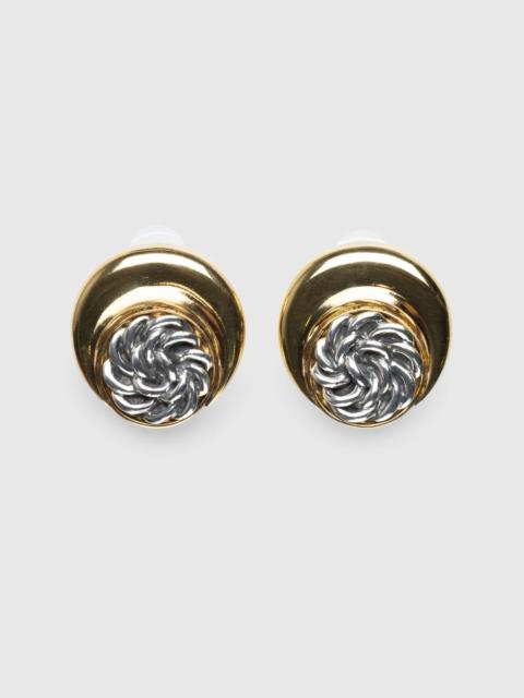 Marine Serre Marine Serre – Regenerated Buttons Moon Earrings Gold