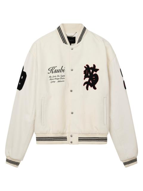 Ksubi PLAYOFF VARSITY JACKET ECRU
