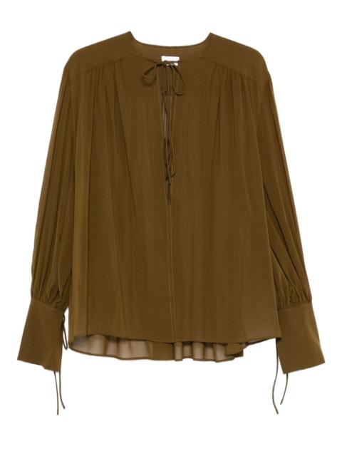 THE ANDAMANE tie-neck gathered blouse