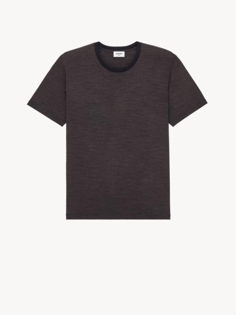 SAINT LAURENT CASSANDRE T-SHIRT IN STRIPED WOOL
