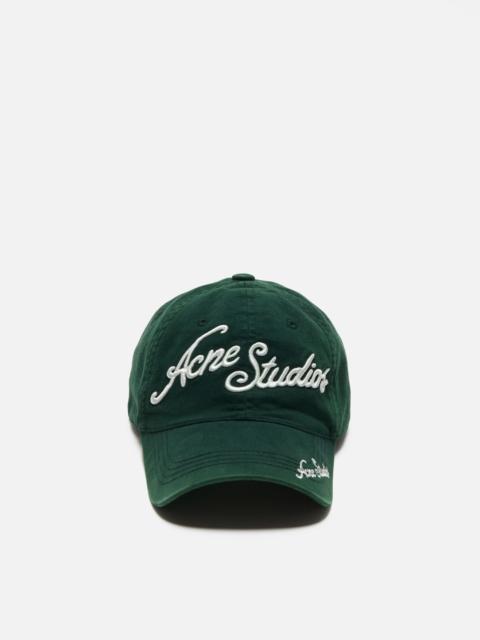 Acne Studios Embroidered logo cap - Dark green