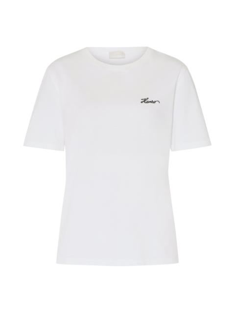 HANRO Natural Shirt Cotton Embroidered Logo T-Shirt
