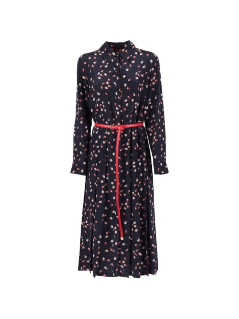 Max Mara Studio floral belted silk dress