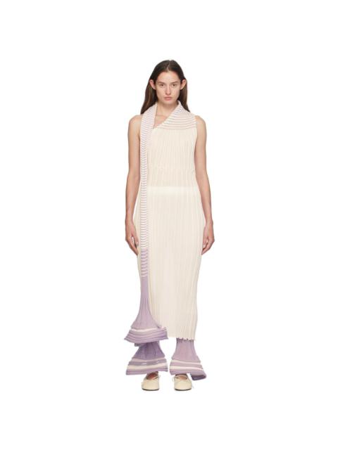 ISSEY MIYAKE White & Purple Asagao Maxi Dress