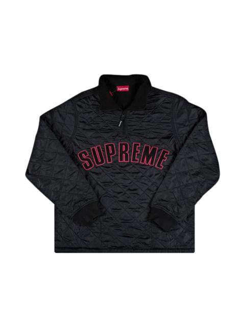 Supreme 최고 아크 로고 퀼트 반 지퍼 풀 오버 '블랙 이름 *