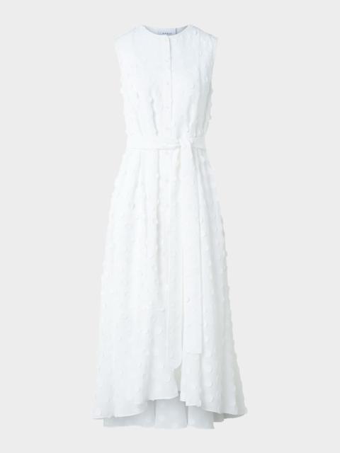 AKRIS Dot Applique Techno Georgette Midi Dress