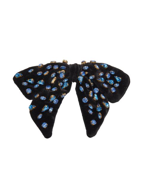 LELE SADOUGHI Women's Candy Oversized Velvet & Crystal Bow Barrette - Jet