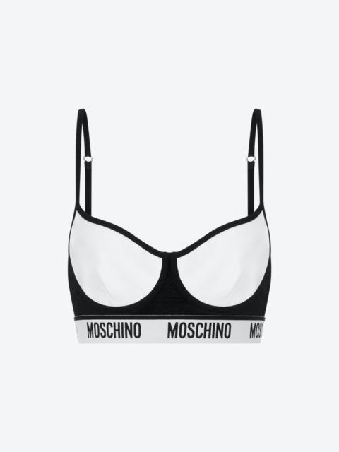 Moschino BLACK & WHITE STRETCH JERSEY BRA