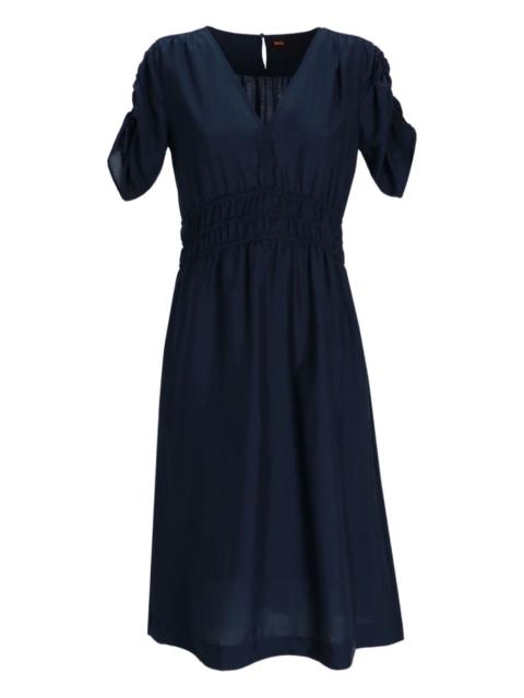 BOSS puff-sleeve midi dress