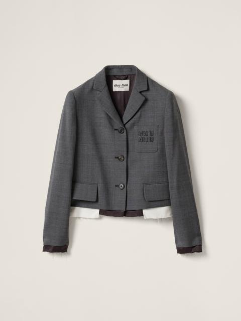Miu Miu Single-breasted Prince of Wales check jacket