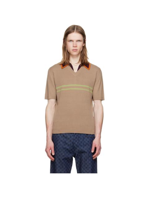 Dries Van Noten Beige Merino Wool Polo