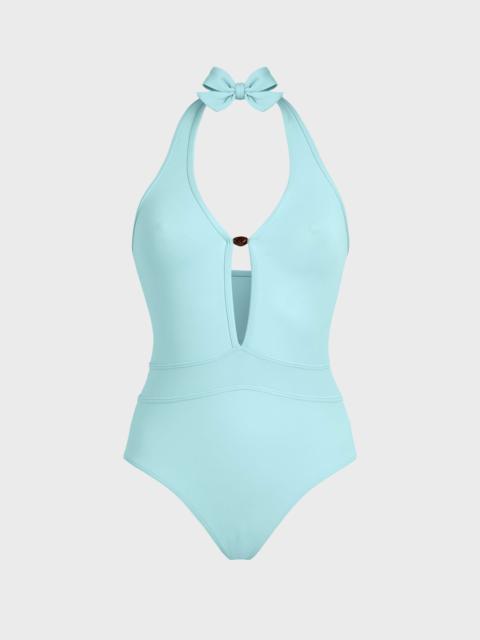 Vilebrequin WOMEN SCULPTING ONE-PIECE SWIMSUIT PEARL DETAIL SOLID