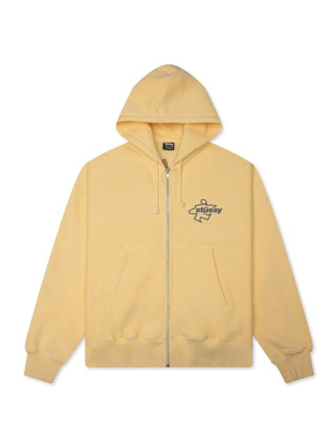 Stüssy SURF SIZE GARMENT DYED ZIP HOOD - GOLD