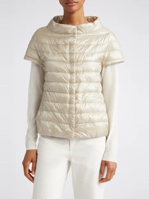 Emilia Cap Sleeve Water Resistant Quilted Down Jacket