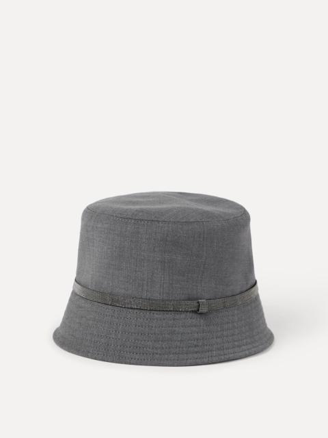Brunello Cucinelli Tropical luxury wool bucket hat with shiny band