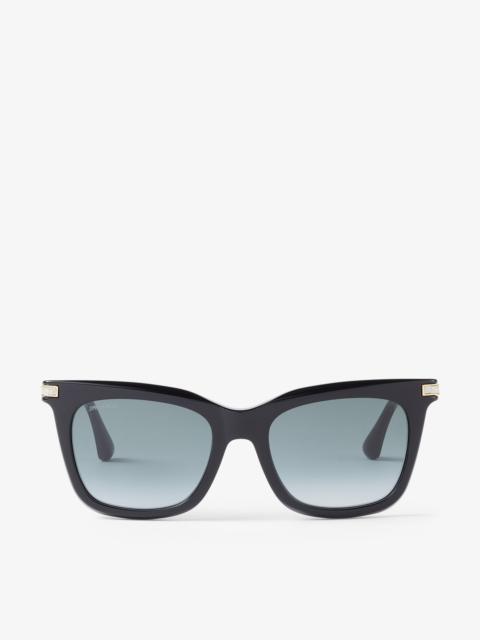 JIMMY CHOO Olye
Black Square-Frame Sunglasses with Glitter