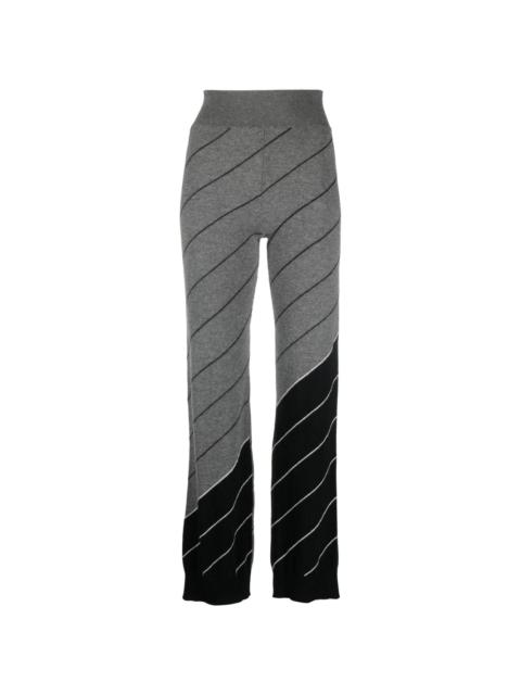 Stella McCartney diagonal-stripe wool flared trousers