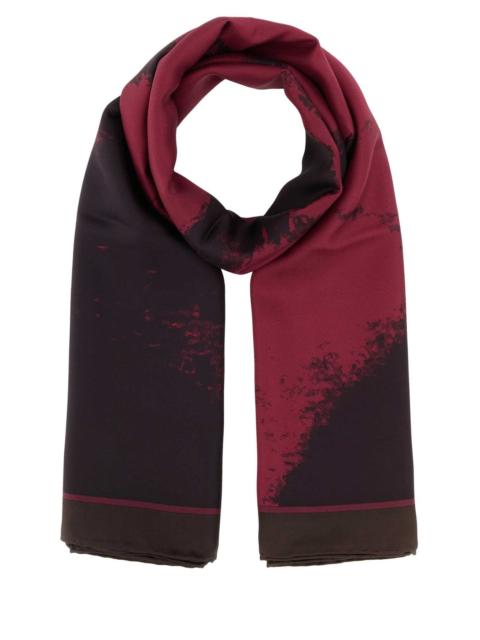 Alexander McQueen Printed Twill Foulard Bordeauxblue Exterior: Silk Sciarpe E