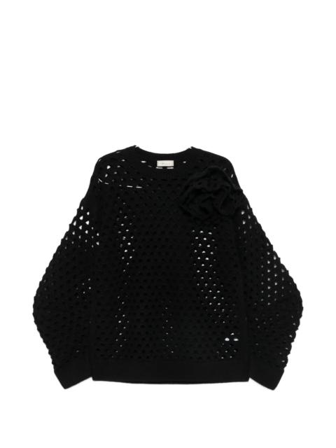 Blumarine Blumarine Crochet-knit Floral-appliqué Sweater