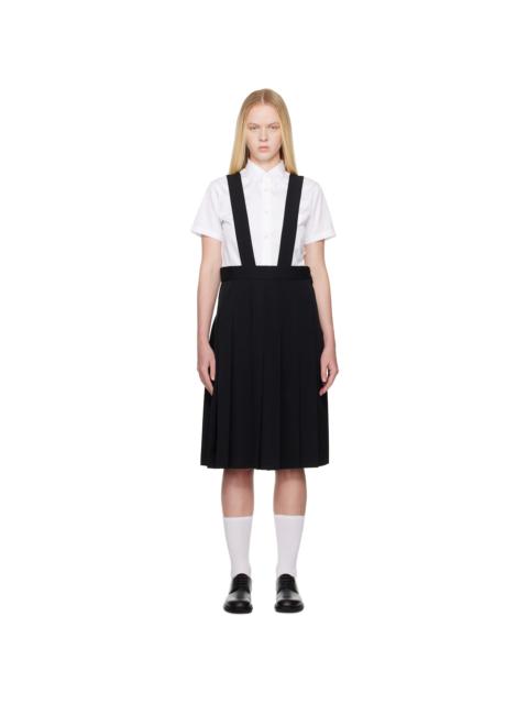 Comme des Garçons GIRL Black Pleated Pinafore Midi Skirt