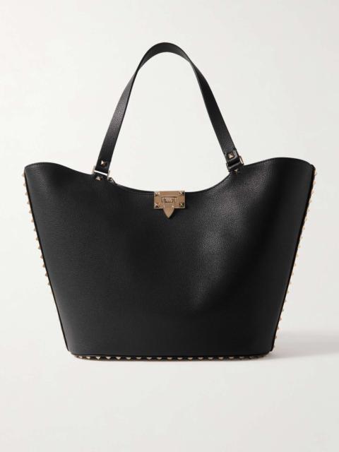 Rockstud small textured-leather tote