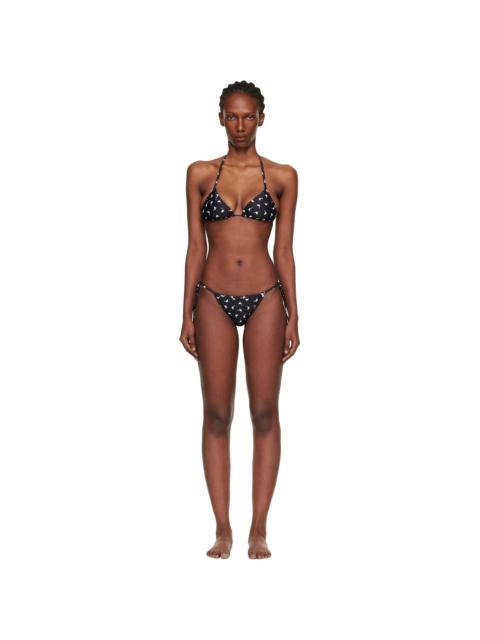 Moschino Black All Over Small Goose Print Bikini