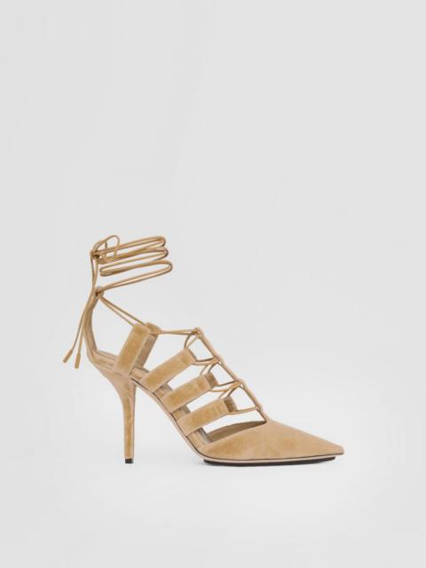 Burberry Cut-out Velvet Laced Point-toe Pumps