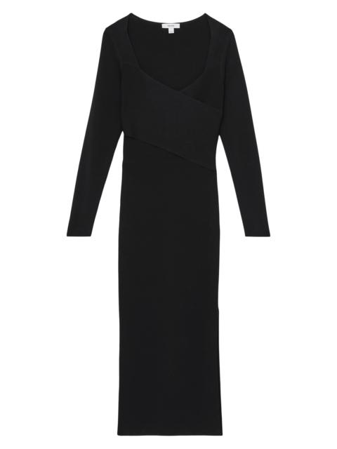 REISS Women's Sophia Knitted Wrap Maxi Dress - Black
