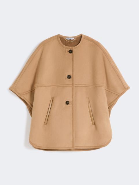 Max Mara Camel teddy and suede effect fabric cape - CAMEL