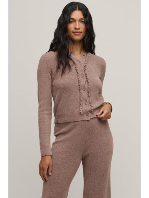 Barefoot Dreams CozyChic Ultra Lite® Pointelle Rib Ruffle Front Cardigan