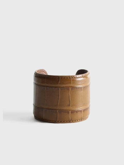 TOTEME Croco-embossed cuff camel