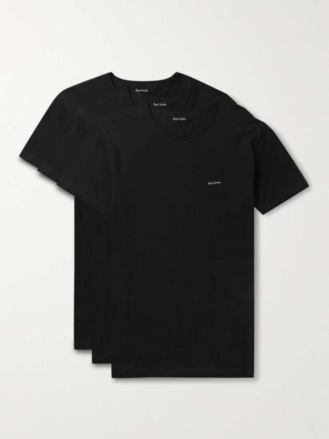 Three-Pack Slim-Fit Logo-Print Organic Cotton-Jersey T-Shirts