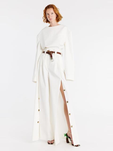 A.W.A.K.E. MODE FULL SPLIT WIDE LEG PANTS WHITE
