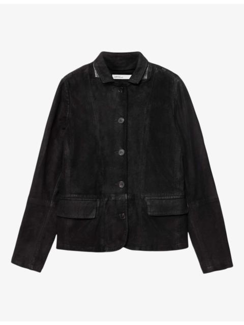 ALLSAINTS Surveya Single-Breasted Suede Blazer