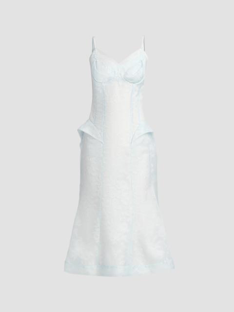 Alexander McQueen Women's Peplum Silk Lace Cocktail Dress - Glass Blue