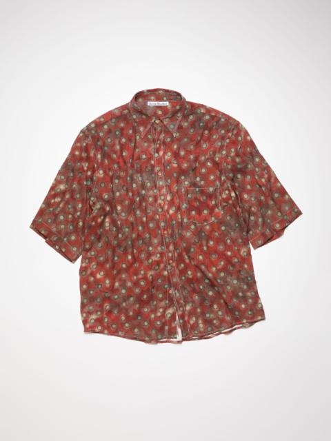 Acne Studios Printed button-up shirt - Dark red/grey