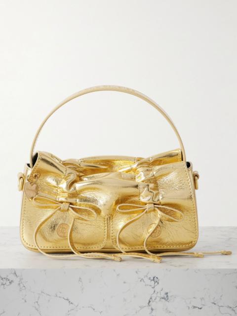 Acne Studios Micro metallic crinkled-leather tope Gold