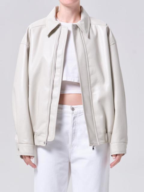 AGOLDE ASTON BOMBER (RECYCLED LEATHER) IN BUFF