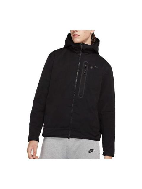 Nike Nike Sportswear Tech logo Printed casual hooded Jacket 'Black' CU4486-010