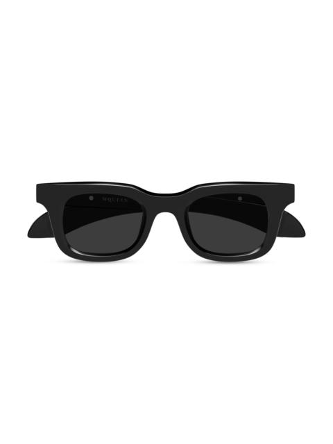 Alexander McQueen Men's Skull Hardware 46MM Square Sunglasses - Black