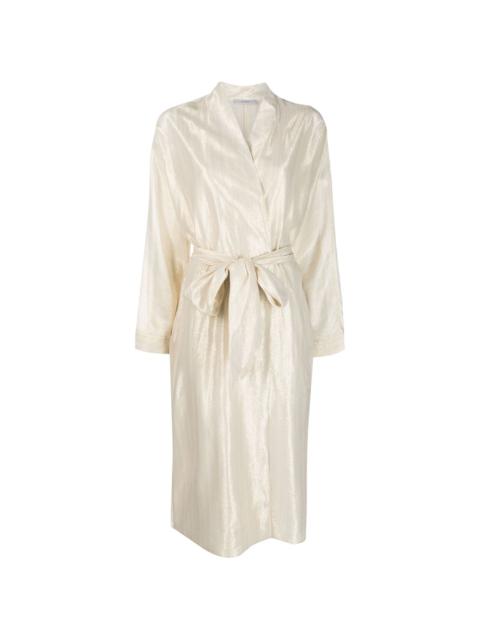 DUŠAN metallic belted trench coat