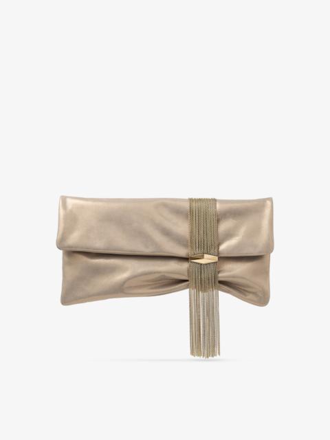 JIMMY CHOO Zandra
Gold Shimmer Suede Clutch Bag