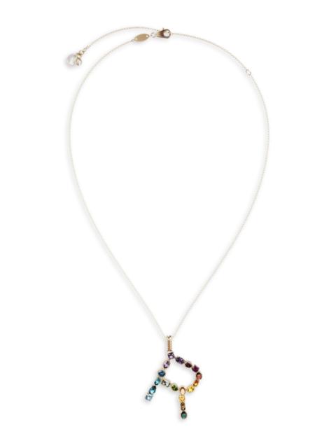 Dolce & Gabbana Women's Rainbow Alphabet 18K Gold & Gemstone Initial Pendant Necklace - R