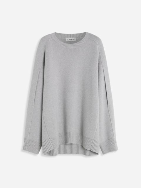ROUND NECK CAPE BACK JUMPER IN WOOL AND CASHMERE
