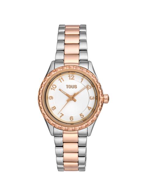 TOUS Analog Watch with steel and rose-colored IPRG steel bracelet TOUS T-Bear Kdt