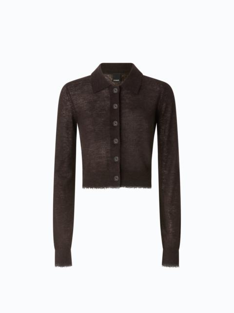 PINKO CROPPED CARDIGAN WITH POLO COLLAR