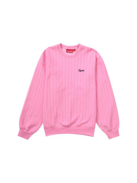 Supreme Supreme Pinstripe Crewneck Pink