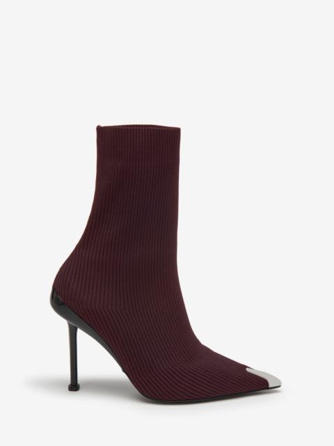 Alexander McQueen Women's Slash Knit Boot in Nightshade/silver